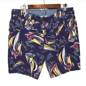Polo Ralph Lauren Mens Straight Fit Nautical Boat Print Canvas Shorts Size 36